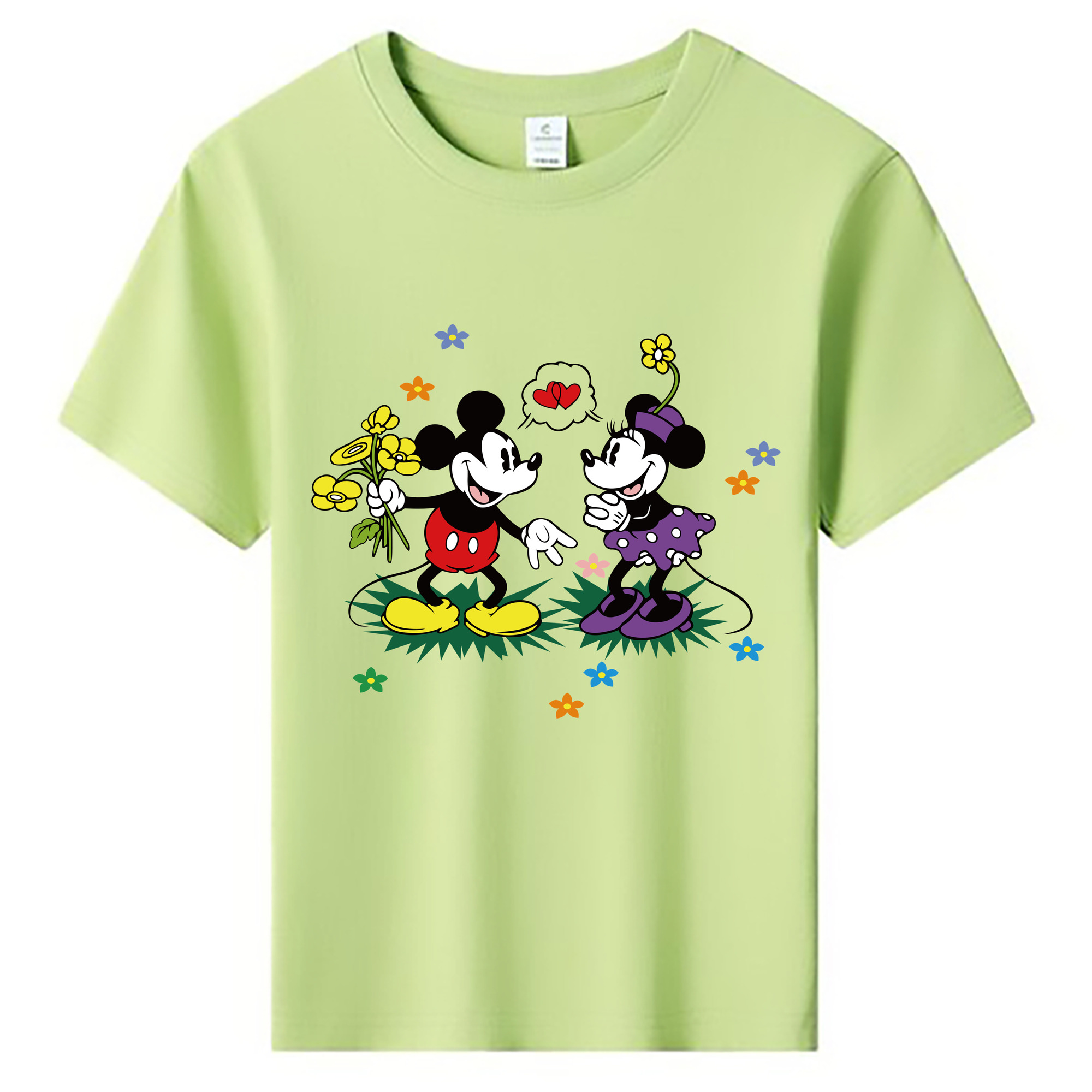 ミッキーマウス Mickey Mouse 綿100％キッズTシャツ（フロントプリント）